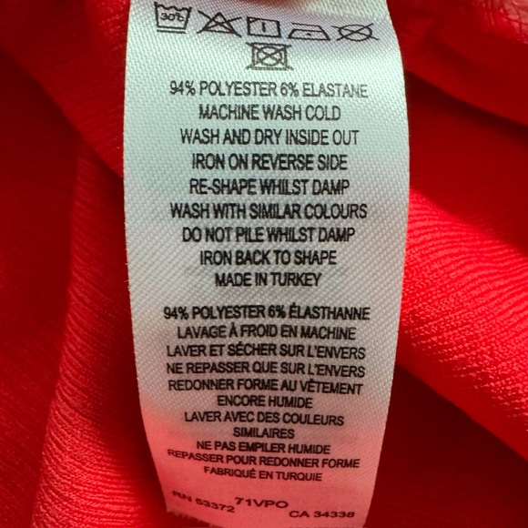 French Connection One Shoulder Bow Bodycon Dress Valentines Day Cocktail Red S - Picture 12 of 13